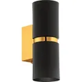 Produktbild: PASSA Wand-/Deckenleuchte Lampe Beleuchtung - L6 x H17 x AL8,5 cm - schwarz, gold - IP20 - Schwarz/Gold