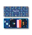 Produktbild: Happy Socks 4-Pack Navy Socks Set, farbenfrohe und fröhliche, Socken für Männer und Frauen, Blau-Grün-Orange-Rosa-Weiß-Rot (41-46)