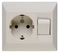 Produktbild: Kopp Schutzkontakt- Steckdose mit Universalschalter, creme-weiß
