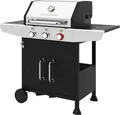 Produktbild: Gasgrill 3 Brenner Edelstahl Schwarz 400°C Gusseisenrost PC-GG 1310 56x43cm
