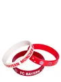 Produktbild: FC Bayern München Kinder Armband 3er Set | Unisex | Rot & Weiß | Silikon | Nickelfrei, ca.5 cm Durchmesser