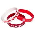 Produktbild: FC BAYERN MÜNCHEN Kinder Armband Silikon 3er Set rot weiß 5cm rund Fan Club neu