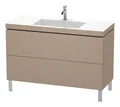 Produktbild: Duravit L-Cube c-bonded Komplett-Set mit 2 Auszügen mit Hahnloch ohne Überlauf 1200 x 698 x 480 mm - Leinen Matt - LC6939O7575