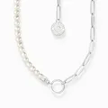 Produktbild: Charm-Kette mit weißen Perlen und Coin Silber 925/- Silber
