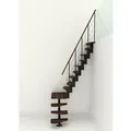 Produktbild: Minka Mittelholmtreppe Quatro Turn 38 - 298cm Geschosshöhe Walnuss Schwarz