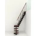 Produktbild: Minka Mittelholmtreppe Quatro Turn Mittelholm Treppe  Walnuss Schwarz 27384