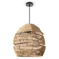 Produktbild: Paco Home Pendelleuchte Wohnzimmer Boho Korbleuchten Pendellampe Rattan Hängeleuchte Esszimmer Lampe Papier E27, Lampenart:Pendelleuchte - Typ 4, Farbe:Natur (Ø31 cm)