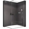 Produktbild: Bernstein Walk-in-Dusche EX101, 10mm ESG-Sicherheitsglas Nano-Beschichtung - Echtglas / Profilfarbe: Chrom, Klarglas / Breite wählbar / Duschabtrennung / Duschwand / 200cm Höhe 140 cm