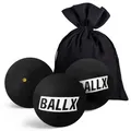 Produktbild: BallX 3x Squash Bälle Gelber Punkt (Langsam) - Für Fortgeschrittene - XS6000