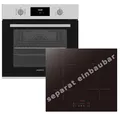 Produktbild: Einbauherd Set Backofen 69L Heißluft Umluft 60cm Induktiosnkochfeld autark Slider Touch Booster Funktion AntiFingerPrint Oberfläche Display mit Uhr und Timer