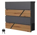 Produktbild: ML-DESIGN Briefkasten Postkasten mit Zeitungsfach, abschließbar 2 Schlüssel, Wandmontage, Stahl Mailbox Wandbriefkasten mit Zeitungsrolle Wand/Ständer Montage