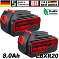 Produktbild: 2x LB2X4020 8.0Ah für Black & Decker 18V Li-Ion Akku LBXR20 BL4018 BL1518 Akku