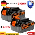 Produktbild: 2x 5,0Ah für Black & Decker 18V Li-Ion Akku BL2018 LB2X4020 LBXR20 BL1518 BL4018