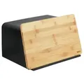 Produktbild: Brotkasten mit Bambusbrett, Schwarz