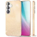 Produktbild: NALIA ShinePop für Samsung Galaxy S25 Hülle, Glänzende Glamour Glitzerhülle, Stabile Funkelnde Silikonhülle, Diamant Pailletten Glitzer Schutzhülle, Robuste Glitter Handyhülle, Farbe:Goldstaub