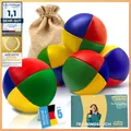 Produktbild: Jonglierbälle 5er Set mit Jute Beutel Jonglieren lernen für Kinder & Erwachsene