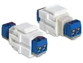 Produktbild: Delock Keystone Modul 2 Pin Terminalblock zu Terminalblock weiß