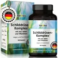 Produktbild: HERBIOS Schilddrüsen-Komplex - 180 Kapseln für 6 Monate - Jod Selen Komplex für die Schilddrüse - mit L-Tyrosin, Eisen, B-Vitamine & Folsäure