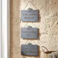 Produktbild: Wanddeko Metall Sprüche 3er Set Hängeschilder Betonoptik Grau Eisen Türschilder Gartendeko Positiv Motivation Wandbild Vintage Modern