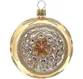 Produktbild: Schatzhauser Weihnachtsbaumkugel Reflex Christbaumkugel gold glänzend Ø8cm (1 St), mundgeblasen, handbemalt