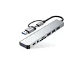 Produktbild: TECH PROTECT HB06 USB-Adapter USB-C, USB-A zu USB-A, USB-C, SD, TF (microSD), 3,5-mm-Audio, 8-in-1 Multifunktions-HUB mit USB, SD/TF und Audio