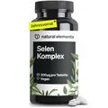 Produktbild: natural elements Selen Komplex – 365 Tabletten mit je 200µg – Komplex aus Natriumselenit und Selenmethionin – vegan, hochdosiert, ohne unnötige Zusätze – in Deutschland produziert & laborgeprüft