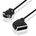 Produktbild: 2m Kabel Adapter 1 Scart auf 1 15pol S-VGA Monitor Stecker cable adaptor plug