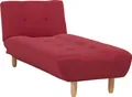 Produktbild: BELIANI Chaiselongue Universal Rot Stoffbezug Gesteppt mit Schlaffunktion Verstellbare Rückenlehne Holzfüße Retro-Design Wohnzimmer Ausstattung