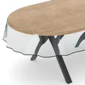 Produktbild: ANRO Transparente Tischdecke Schutzdecke Glasklar Durchsichtig Klarsichtfolie - Marta - 0,3mm Oval 260x140cm Farbe Schwarz