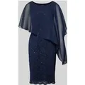 Produktbild: Swing Knielanges Cocktailkleid mit Paillettenbesatz in Blau, Größe 48