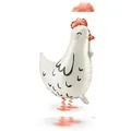 Produktbild: PartyDeco Folienballon Henne 42x45cm Airwalker Helium Ballon schwebend Luftballon Bauernhof Kinderparty Folienluftballon Ostern Kindergeburtstag Partydeko Weiß