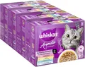 Produktbild: WHISKAS Aromatic Selection Multipack Katzennassfutter 1+, 4 Sorten (Schwein, Huhn, Meeresfisch, Lachs in Sauce), 4x12x85g - Vielfältige Geschmacksrichtungen für Katzen
