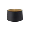 Produktbild: Qazqa Modern Lampenschirm - Rond Schuin Katoen - Schwarz Gold, Rund, supports-e27, diameter 45 centimeter