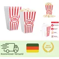 Produktbild: Novelty Place 16 Stück klassische Popcorn-Boxen aus Kunststoff mit rot-weißen