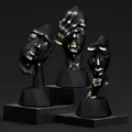 Produktbild: Denker Statue 3er Set – abstrakte Kunst Skulpturen in Schwarz – moderne Deko für Wohnzimmer, Büro & Regal – Schreibtisch-Dekoration, Geschenkidee zu Weihnachten & Geburtstag – hochwertige Harz Figuren