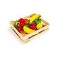 Produktbild: Janod - Obstkiste mit 12 Holzfrüchten, Puppen-Teeküche, Küchenset, Kaufladen-Zubehör, Spielzeugnachbildung, ab 3 Jahren, J05610