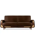 Produktbild: Konsimo® 3-Sitzer-Schlafsofa, Dunkelbraun, Holz, Holzwerkstoff, Textil, 230x98x98 cm, Wohnzimmer, Sofas & Couches, Schlafsofas