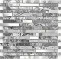 Produktbild: Glasmosaik Edelstahlmosaik Natursteinmosaik Stäbchen Grau WB87-MV778 | 1 Matte