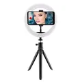 Produktbild: KSIX Dimmbare Tischstativ Lichtring LED Ring Licht für Handy, 3 Lichttemperaturen und 10 Helligkeitsstufen, Ring Light für Tik Tok, Fotografie, Selfie