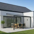 Produktbild: Terrassendach Aluminium transparentes Dach | Terrassenüberdachung Veranda grau 435 x 300 cm