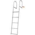 Produktbild: VEVOR Dockleiter, 5 abnehmbare Stufen, Tragkraft 227 kg. Aluminium-Ponton-Bootsleiter mit 8 cm breiten Stufen und rutschfesten Designstufen zum Einsteigen in Boote/Seen/Pools/Ozeane