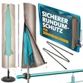 Produktbild: Menz Sonnenschirm Schutzhülle - Wetterfeste Schutzhülle für Schirm, Sonnenschirmhülle Ø 3 m / 2,5 x 1,5 m, robuste Schirmhülle mit Stab, Reißverschluss, Polyester Schirmabdeckung, Taupe