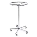 Produktbild: Rundständer, drehbarer Ring Ø 78 cm verchromt, Profi-Ringständer mit Sternfuß rollbar, Drehständer höhenverstellbar von 132-195cm, 80mm Gummirollen, stabiles Stahlrohr, extreme Belastbarkeit