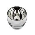 Produktbild: Fink eleganter silberner Teelichthalter Ø 11 cm Glas Kerzenhalter in kugeliger Vasenform