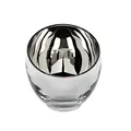 Produktbild: Fink silberner Teelichthalter Ø 11 cm Glas Kerzenhalter in kugeliger Vasenform