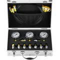 Produktbild: VEVOR Hydraulikdruck-Testset, 250 / 400 / 600 bar, 3 Messgeräte, 9 Prüfkupplungen, 3 Prüfschläuche, Bagger-Hydraulik-Testmessgeräte-Set mit Tragbarer Tragetasche für Bagger, Traktoren, Baumaschinen