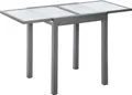 Produktbild: Merxx Balkontisch ausziehbar 65/130 x 65 cm - Aluminiumgestell Graphit mit matter Glasplatte