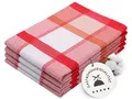Produktbild: ZOLLNER 4er Set Geschirrtücher Baumwolle in 50x70 cm - saugstarke und robuste Küchentücher - waschbar bis 60°C – in rot kariert - Gastronomiequalität - Oeko Tex® Zertifiziert