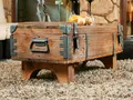 Produktbild: Alte Truhe Kiste Tisch Shabby Chic Holz Beistelltisch Holztruhe Couchtisch