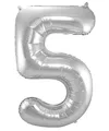 Produktbild: Folat 631754 - Folienballon Zahl 5 - silber - ca. 86 cm